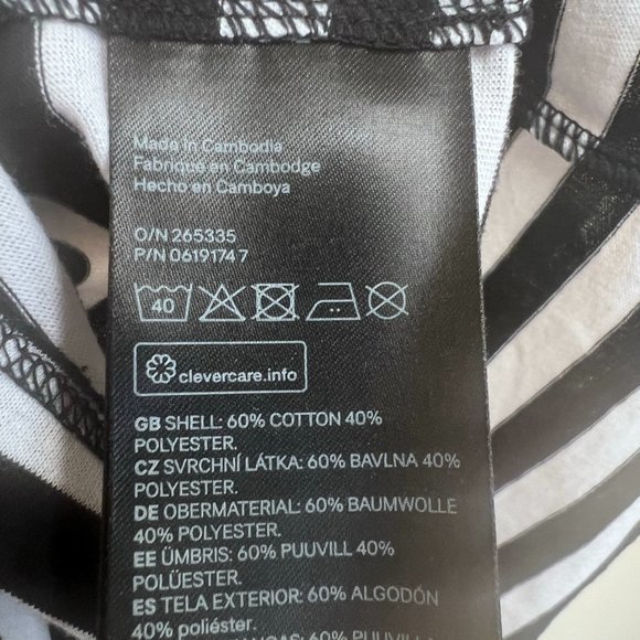Women's NWOT Divided by H&M Black and‎ White Striped T-Shirt Dress XS - Picture 4 of 4